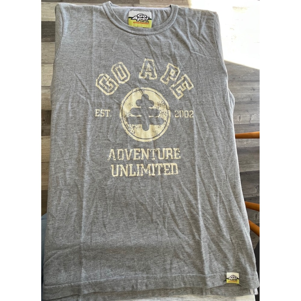 Go Ape T Shirt Men XL Grey Adventure Unlimited Live Life Adventurously